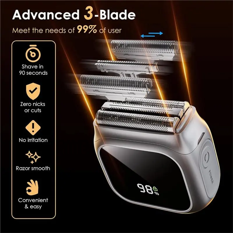 Efficient-For Men's Electric For Men Razor Mirror-Like Design Beard Trimmer Innovative