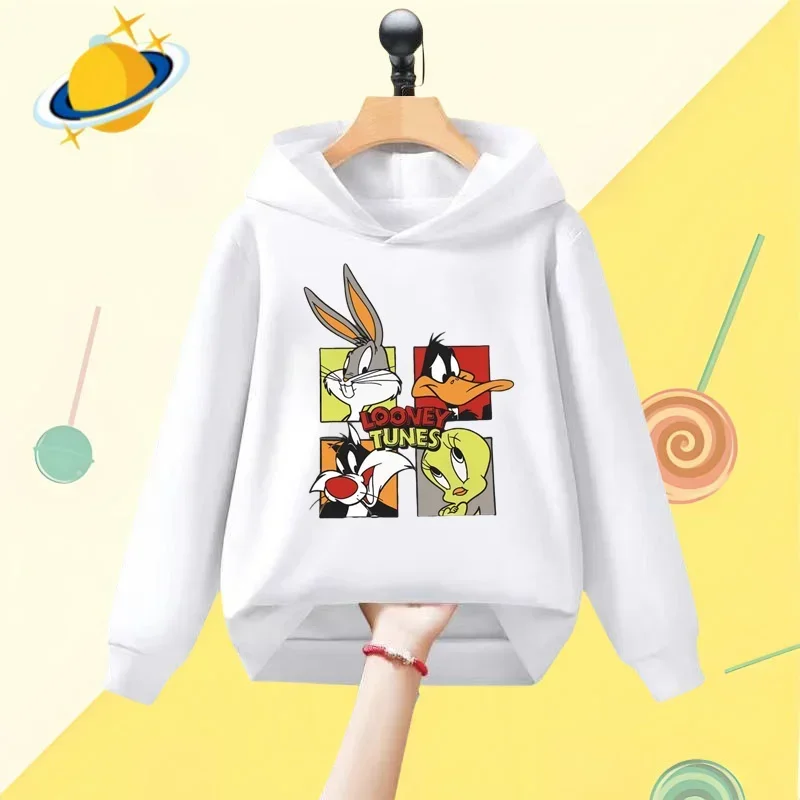 Anime Bunny Bugs Kids Hoodie Cartoon printed Autumn/Winter Long sleeve sweatshirt Boys Girls Kawaii casual top Harajuku