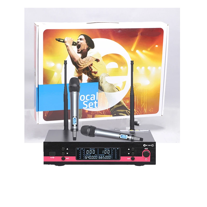 نظام ميكروفون لاسلكي متطور EW100 G3 200 قناة للتنوع الحقيقي 2 E845 معدني محمول لمرحلة كاريوكي الغناء