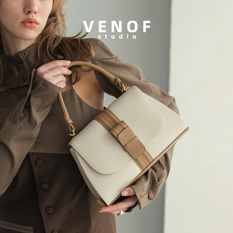 VENOF 2024 Women\'s Bag Luxury Designer Brand New Fashion Trend Handle Shoulder Crossbody High Quality Leather HandBag For Ladies