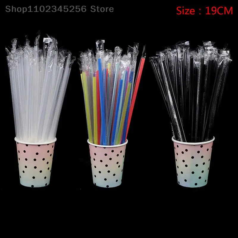 100Pcs Clear Individually Wrapped Drinking Pp Straws Drinks Straws Party Supplies High Quality PP Material 19 Cm Long 6 Mm Wide