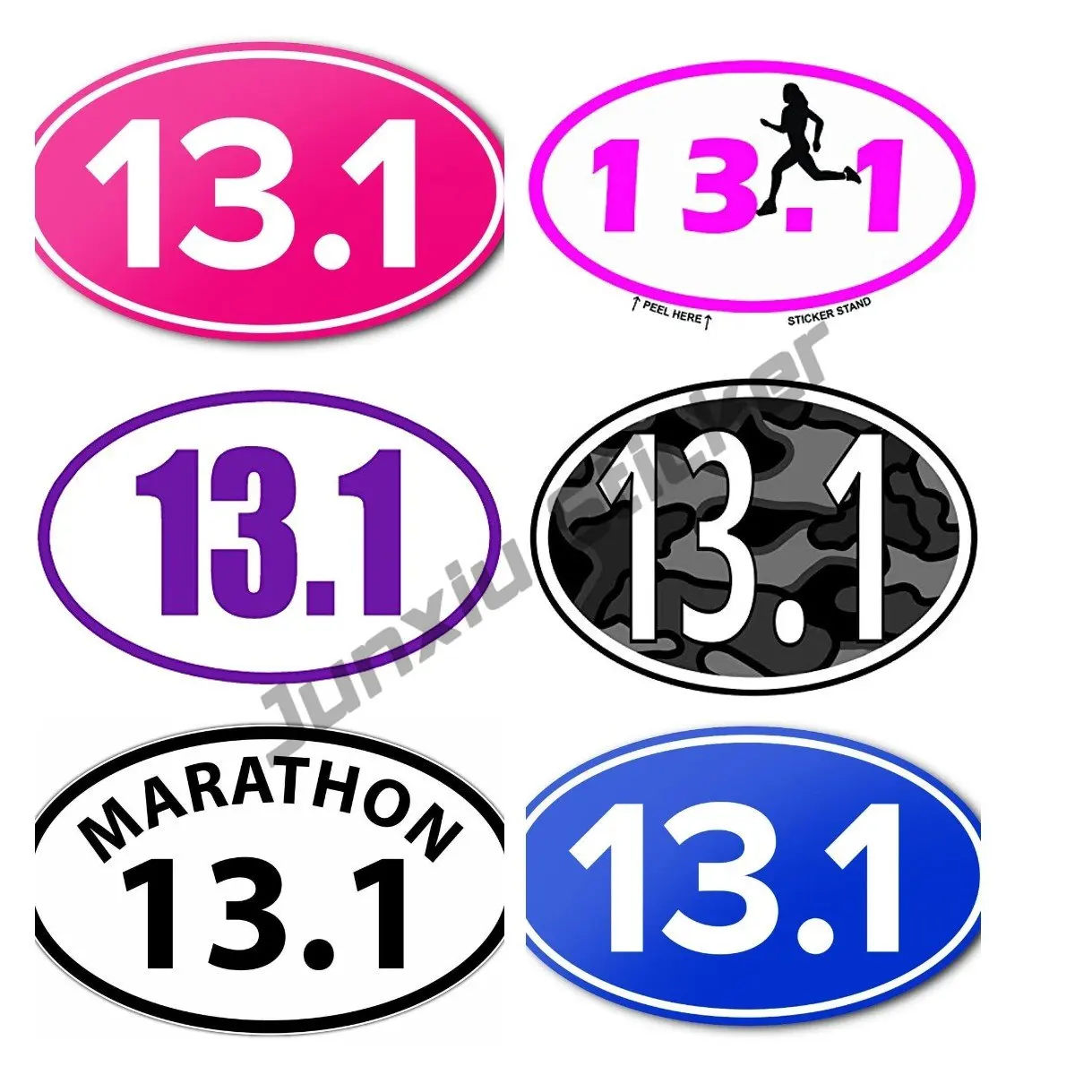 

13.1 Half Marathon Running Sticker Oval Decal Runway running sports stickers Creative Stickerssportsman Waterproof Decor