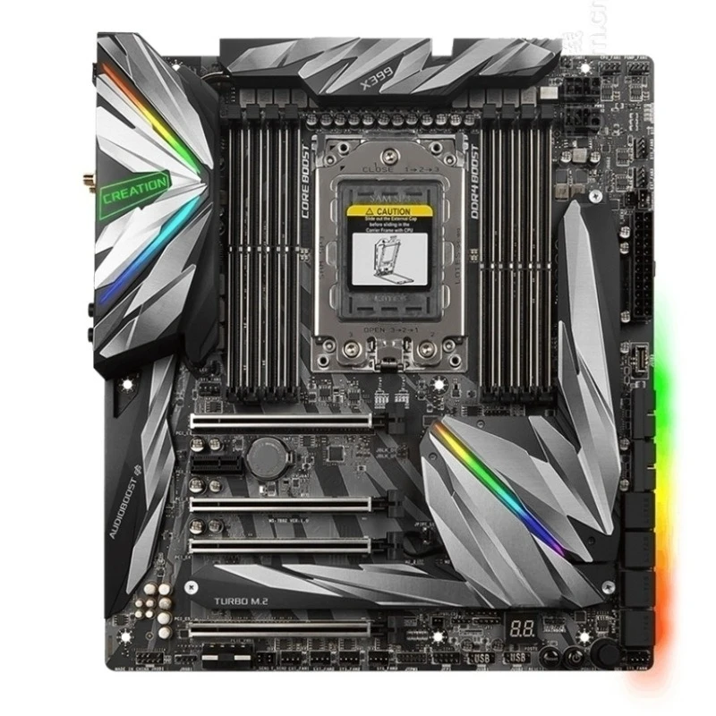 Placa base MEG X399 CREATION compatible con procesadores Ryzen AMD.