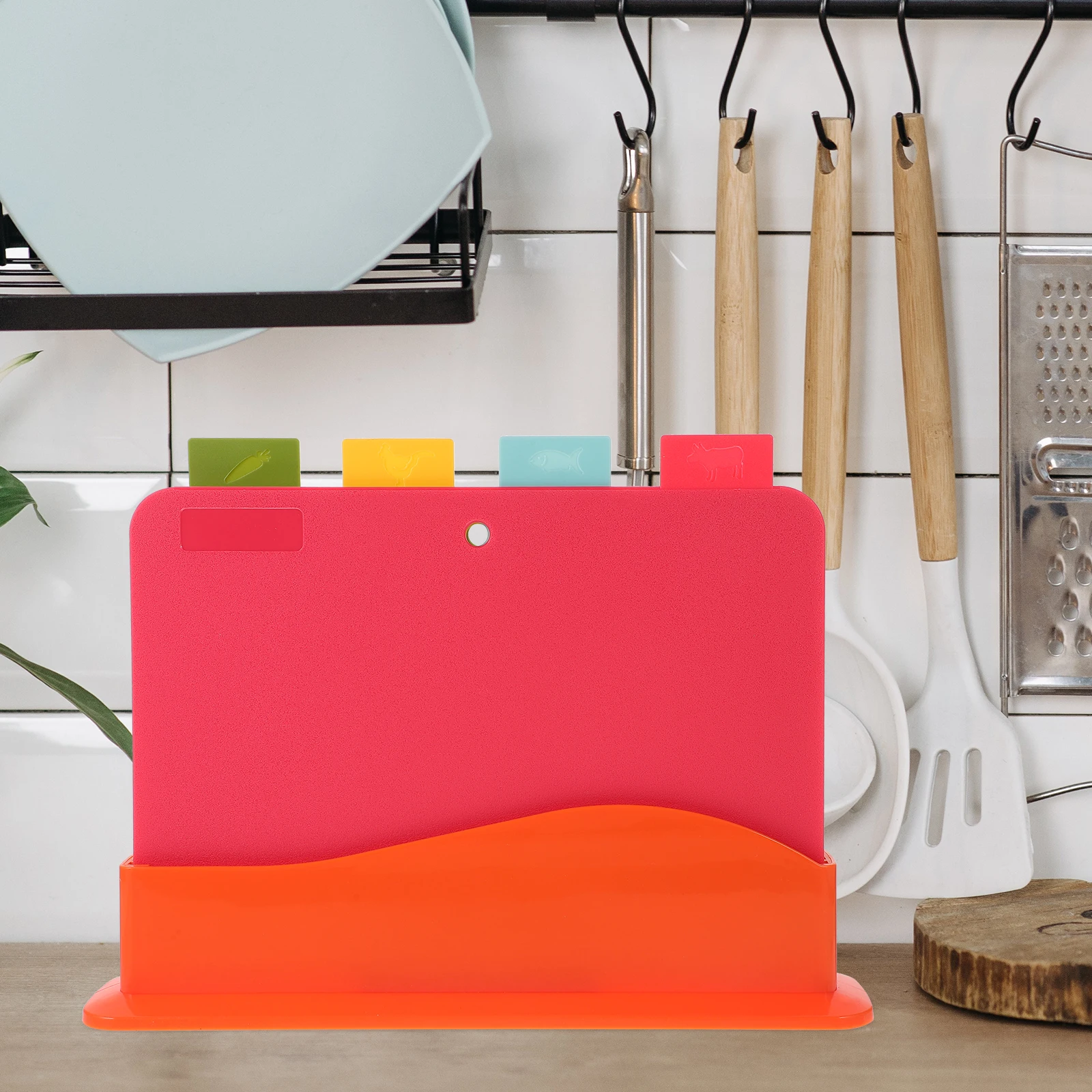 

4Pcs Anti-Mold Plastic Cutting Boards Multifunctional Kitchen Chopping Board Cooking Board for Fruits Meat Vegetables