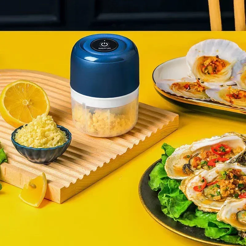 USB مطحنة كهربائية صغيرة 250 مللي المحمولة صانع أغذية الأطفال المنزلية الخضار الثوم كسارة المروحية خلاط أداة متعددة الوظائف #3