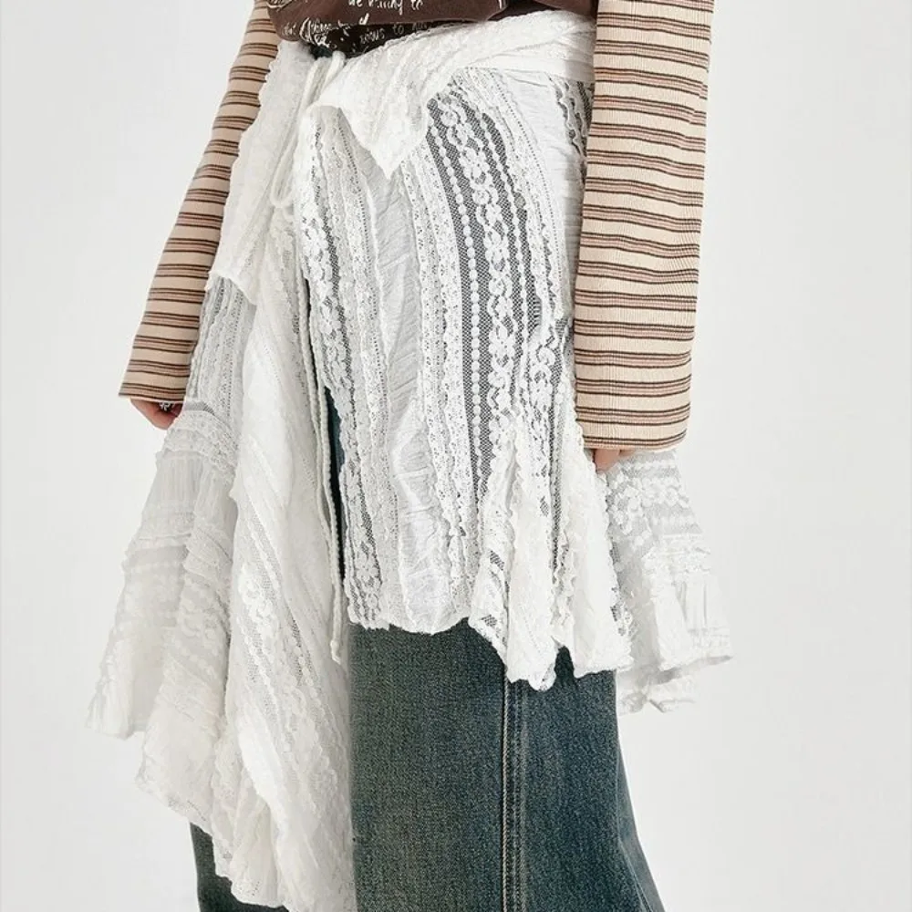 

Новая юбка на шнуровке с завышенной талией, цельная, с вырезами, в стиле Y2K, с завязками на талии, для женщин