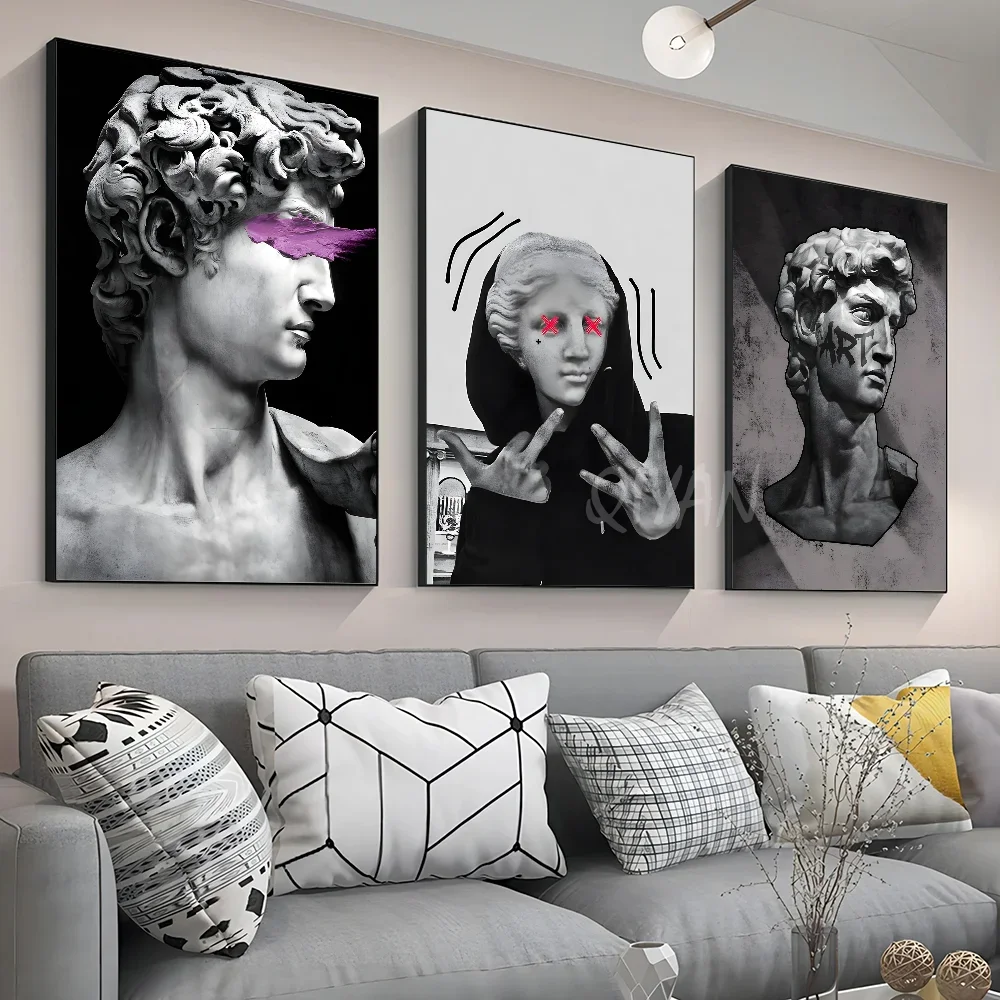 1pc Classic Vintage David Graffiti Aesthetic Poster Stickers Art Wall Murals Decor Game Room Decor Gifts Kawaii HD Painting