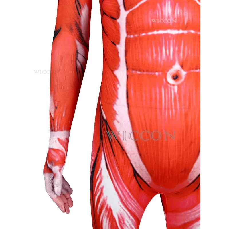 Muscle Men Titan Cosplay Halloween Party Adults Cosplay Jumpsuit Costume Full Zentai Suit Bodysuits Men Muscle Tight Suit