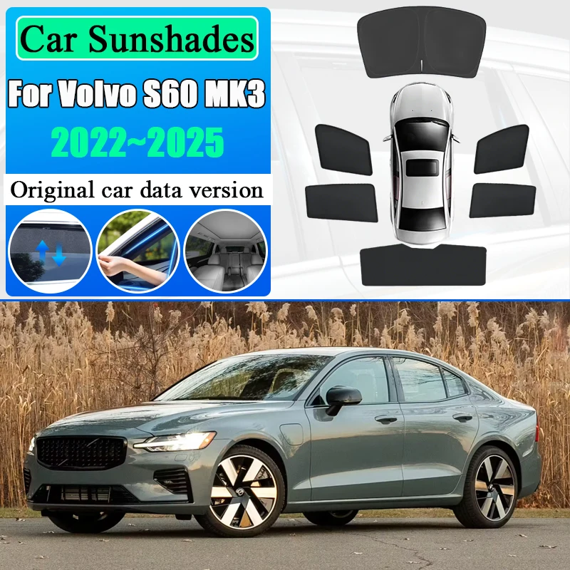 

Для Volvo S60 MK3 2022 2023 2024 2025: Солнцезащитный козырек на лобовое стекло, дышащий, теплоизоляционный, с защитой от комаров, автомобильные аксессуары