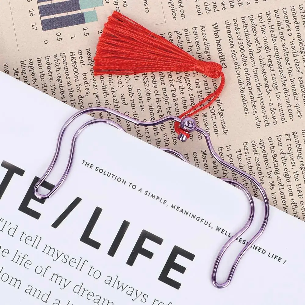 Creative Metal Piano Book with Tassel Music Book Clip Paper Clips Bookmark