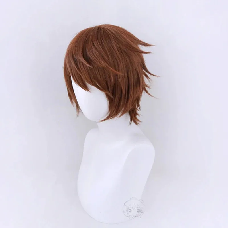 

aaa12 3High Quality Anime Death Note Yagami Light Short Brown Heat Resistant Hair Pelucas Cosplay Wigs + Wig Cap