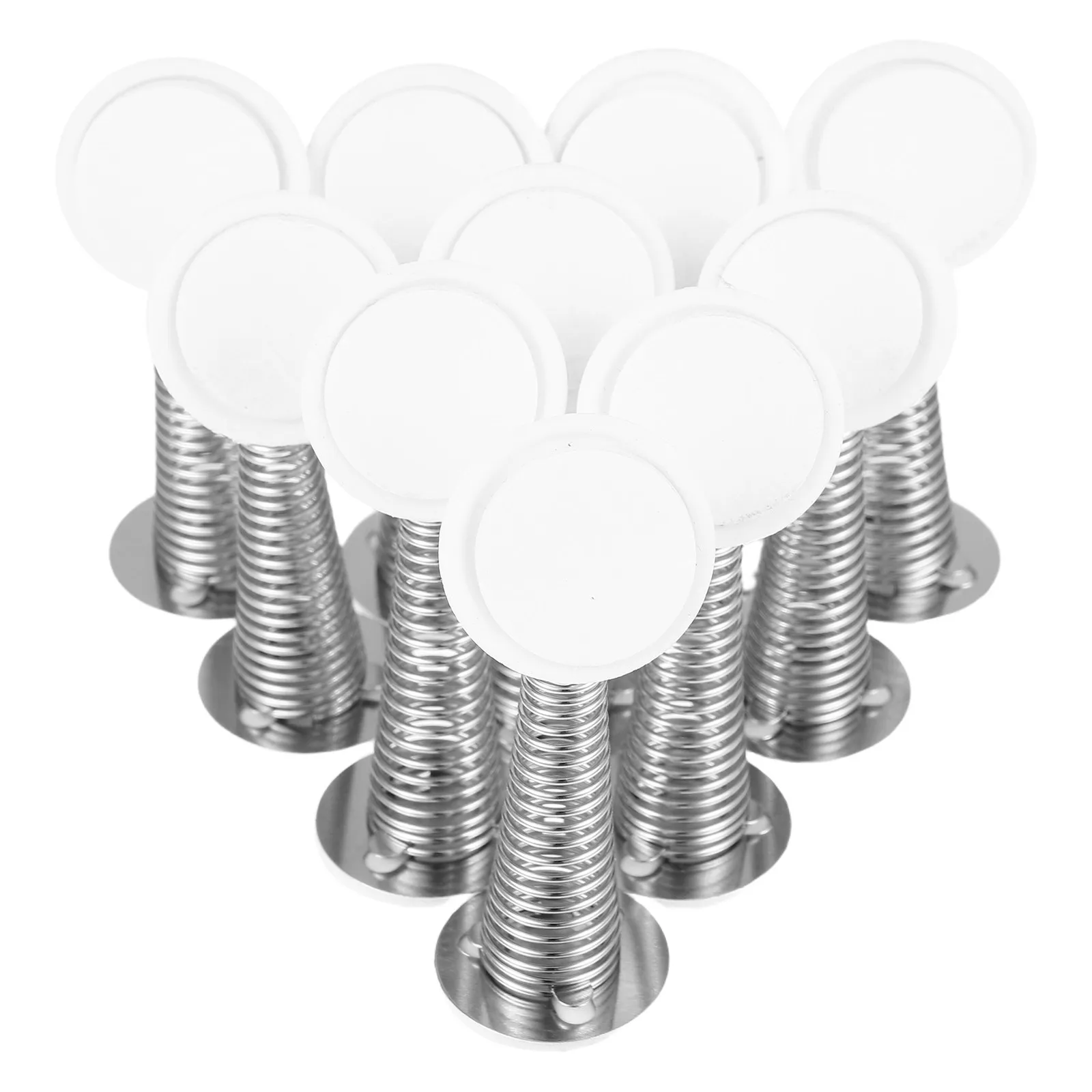 10pcs Universal Wobble Head Spring Base for DIY Bobblehead Crafts – Silver Metal Rotating Swing Stand
