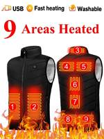 9 Areas Heated Vest Electric Down Jacket Usb Heated Jacket Bodywarmer Winter Heated Vest Sportswear Chauffante Heated Vest Veste