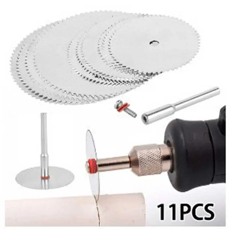 11pcs Mini Circular Saw Blade Electric Grinding Cutting Disc Rotary Tool For Metal Cutter Power Tool Wood Cutting Discs