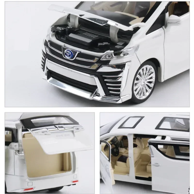 1:24 TOYOTA Vellfire MPV Alloy Car Model Diecasts Metal Toy Vehicles Car Model Simulation Sound And Light Collection Kids Gifts