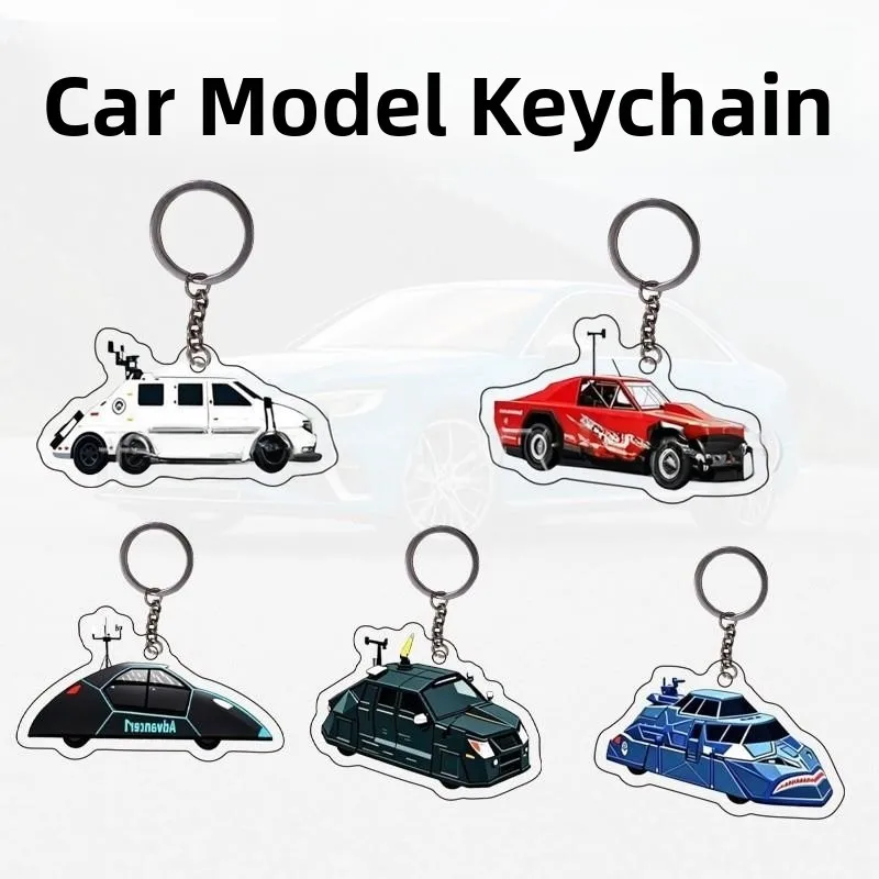 Creative  Chaser Acrylic Keychain Bag Decor Student Gift Car Interceptor Children's Bookbag Hanging Ornament Keychain