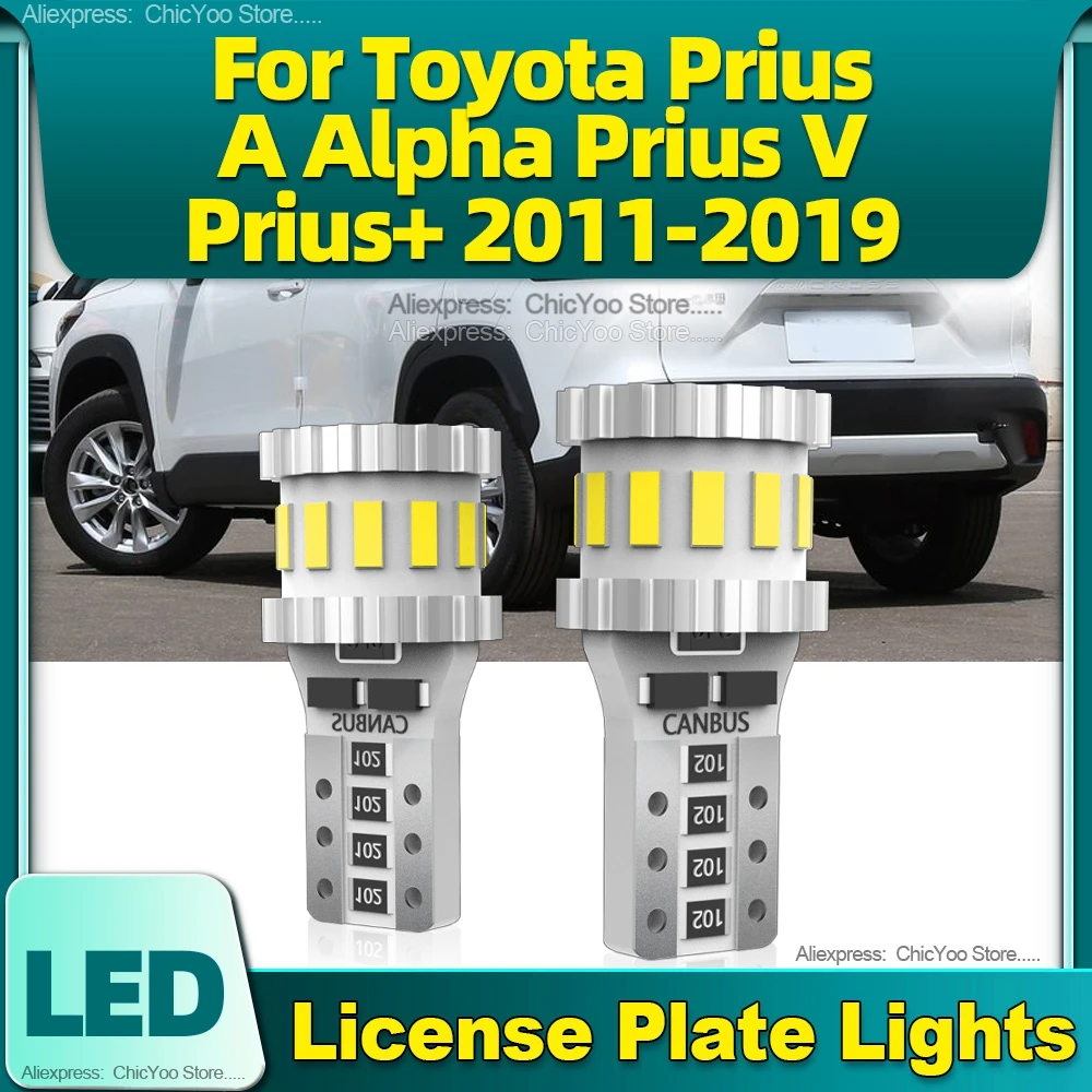 

2Pcs Canbus W5W T10 LED Bulb License Plate Light For Toyota Prius A Alpha Prius V Prius + 2011 2012 2013 2014 2015 2016 17-2019