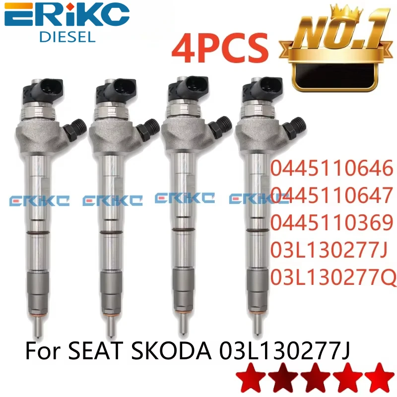 0445110646 0445110647 Diesel Injector 0445110369 03L130277J For VW AMAROK AUDI 03L130277Q 03L 130 277 J