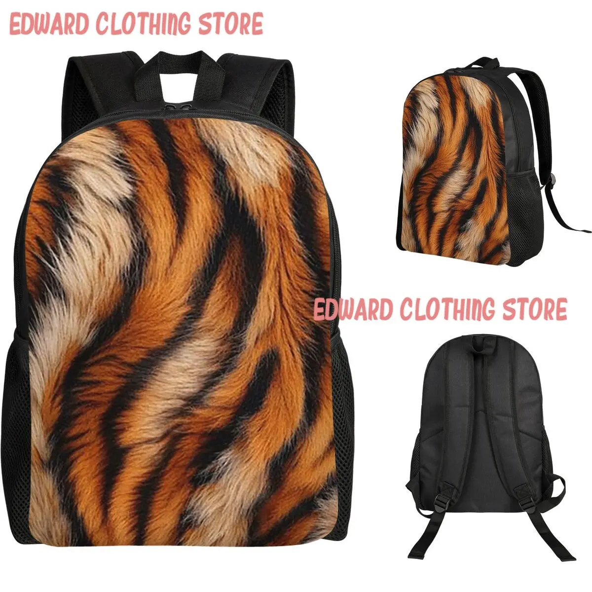 Tiger Skin Backpack Student Boys Girls BookBag School Bag Laptop Shoulder Bags