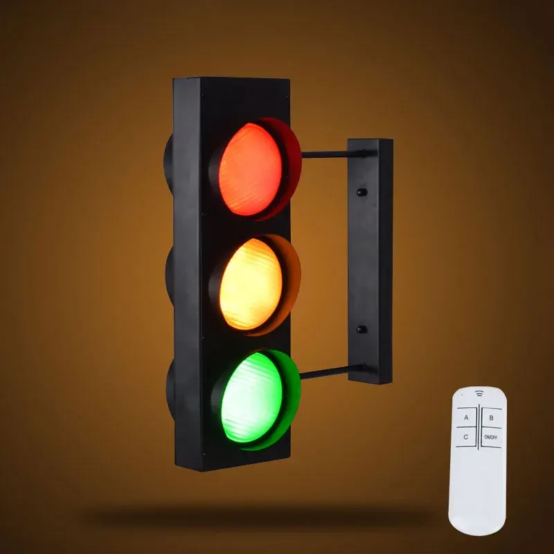 Double-Sided Traffic Light Control Led Wall Lamp Industrial Lighting Restaurant Bar Corridor Remote Wall Light Decoration Lamps