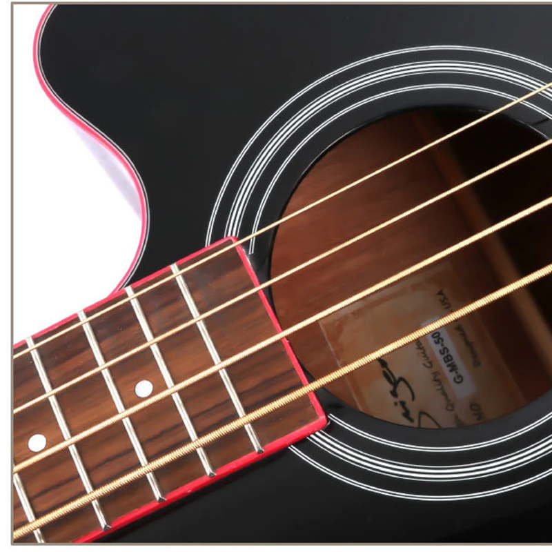 Acoustic Bass Guitar Black Spruce Mahogany Electric Steel-String Frets 22 Guitarra 4 Strings Cutaway Sapele High-gloss Wood