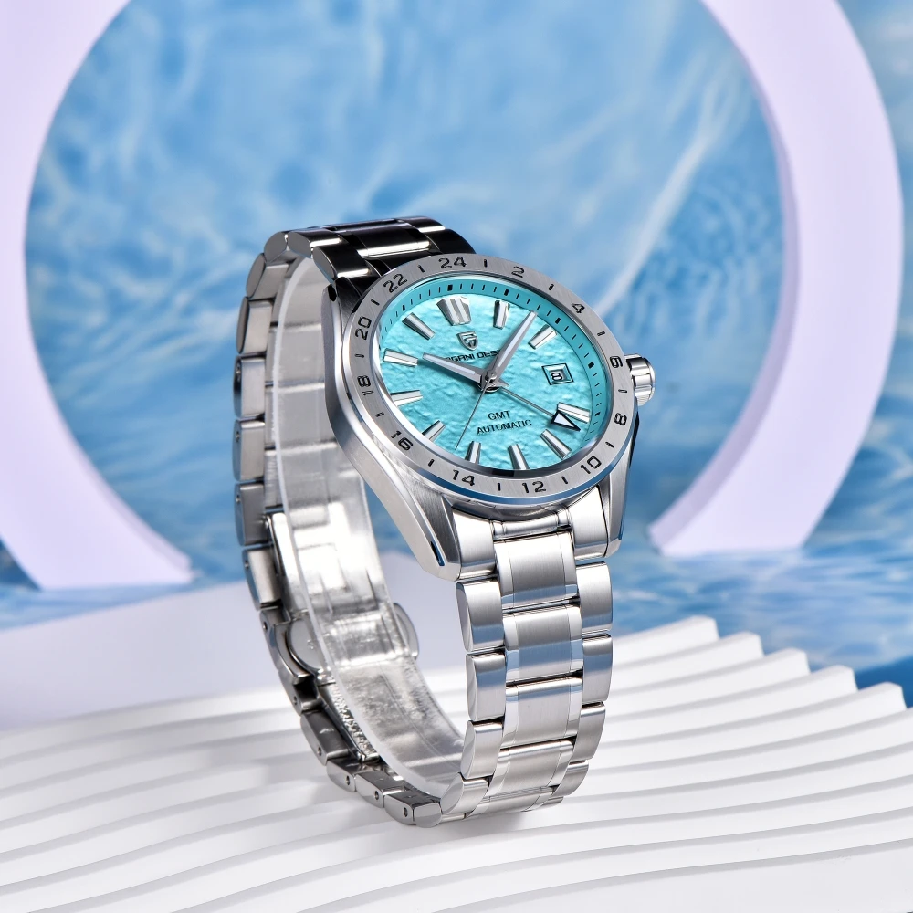 파가니 디자인 2025 신제품 39mm 사막 텍스처 럭셔리 남성 시계 GMT 사파이어 글래스 자동 기계식 비즈니스 시계 남성용