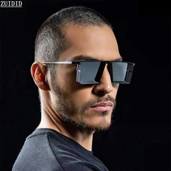 Retro Punk Sunglasses For Men Square Steampunk Fashion Glasses Black Shades Vintage Luxury Oculos De Sol Masculino Pesca Lentes