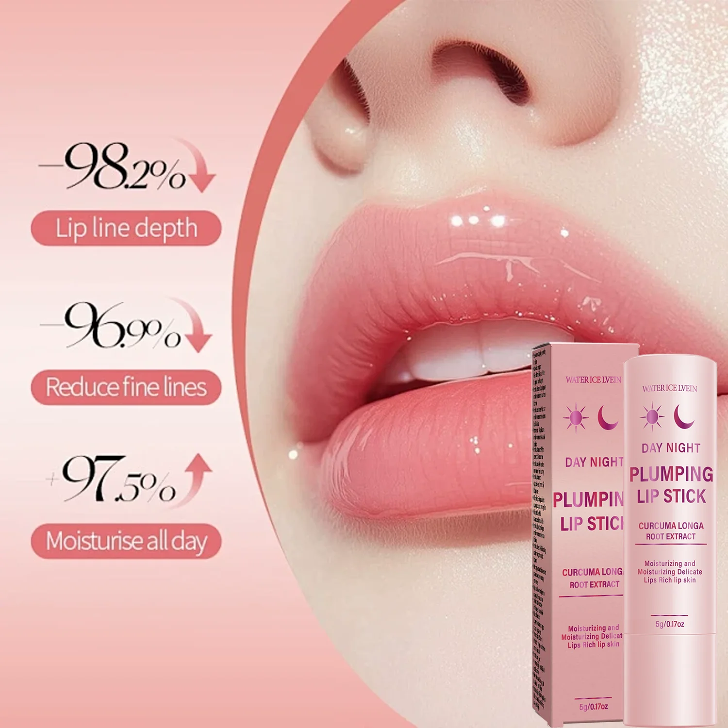 Plumping Lip Cream with Curcuma & Aloe Vera, Day & Night Moisturizing Lip Care