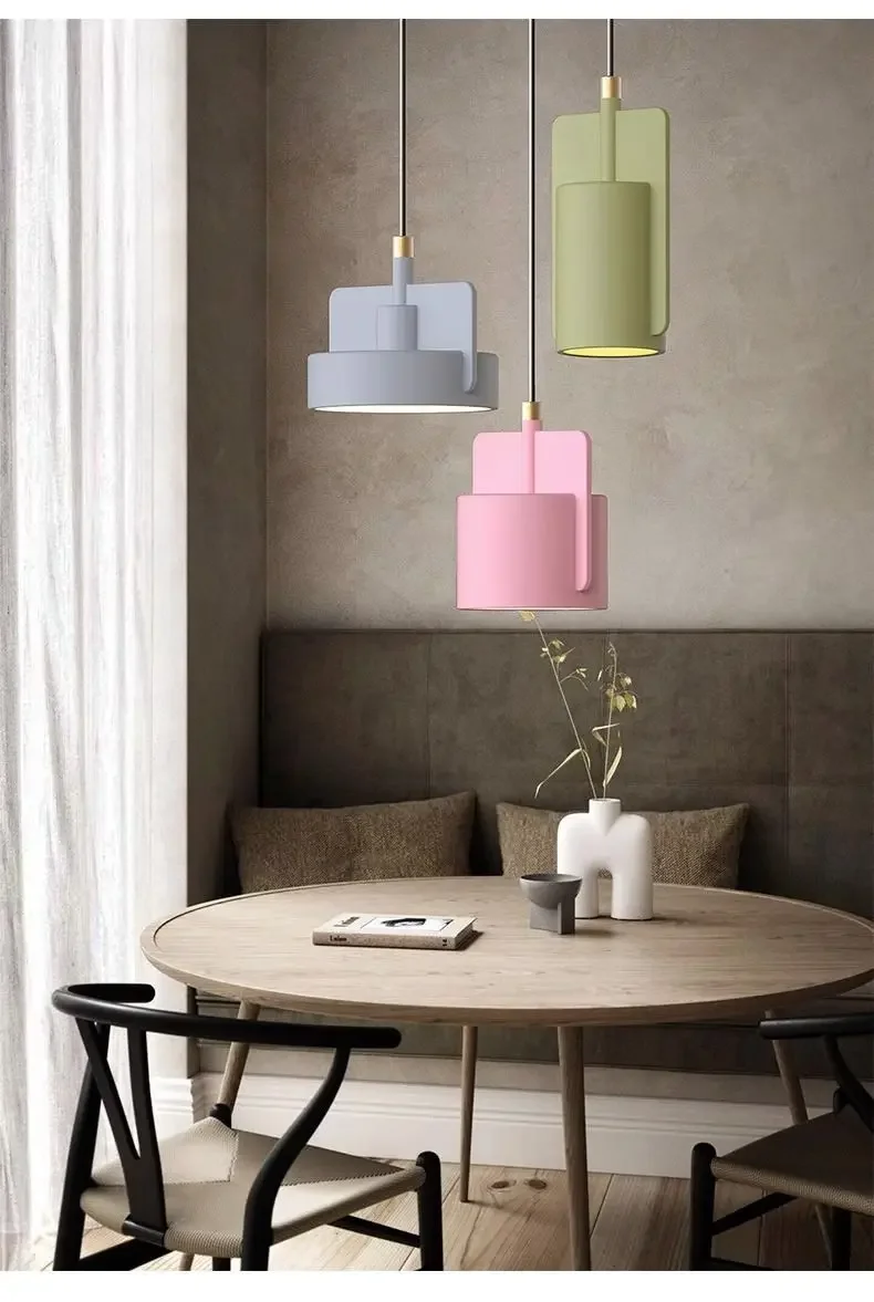 

Dining Table Pendant Light Lampshade Wood Ceiling Chandelier Kitchen Island Bedroom Modern Suspension Pendant Lamp 1 3 Heads