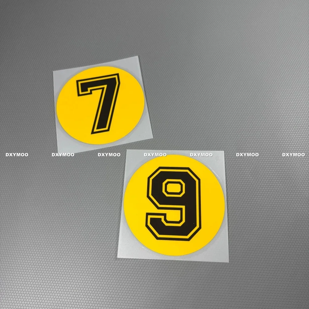 Yellow Racing Number 0-9 Waterproof Vinyl Sticker, Decor Decal for Motorcycle Fuel Tank Fairing Car Bumper