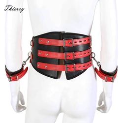 Thierry Breast Exposed Body Corset with Handcuffs Adult Games Sex Toys for Women Ultimate Lockdown Bondage Restraint