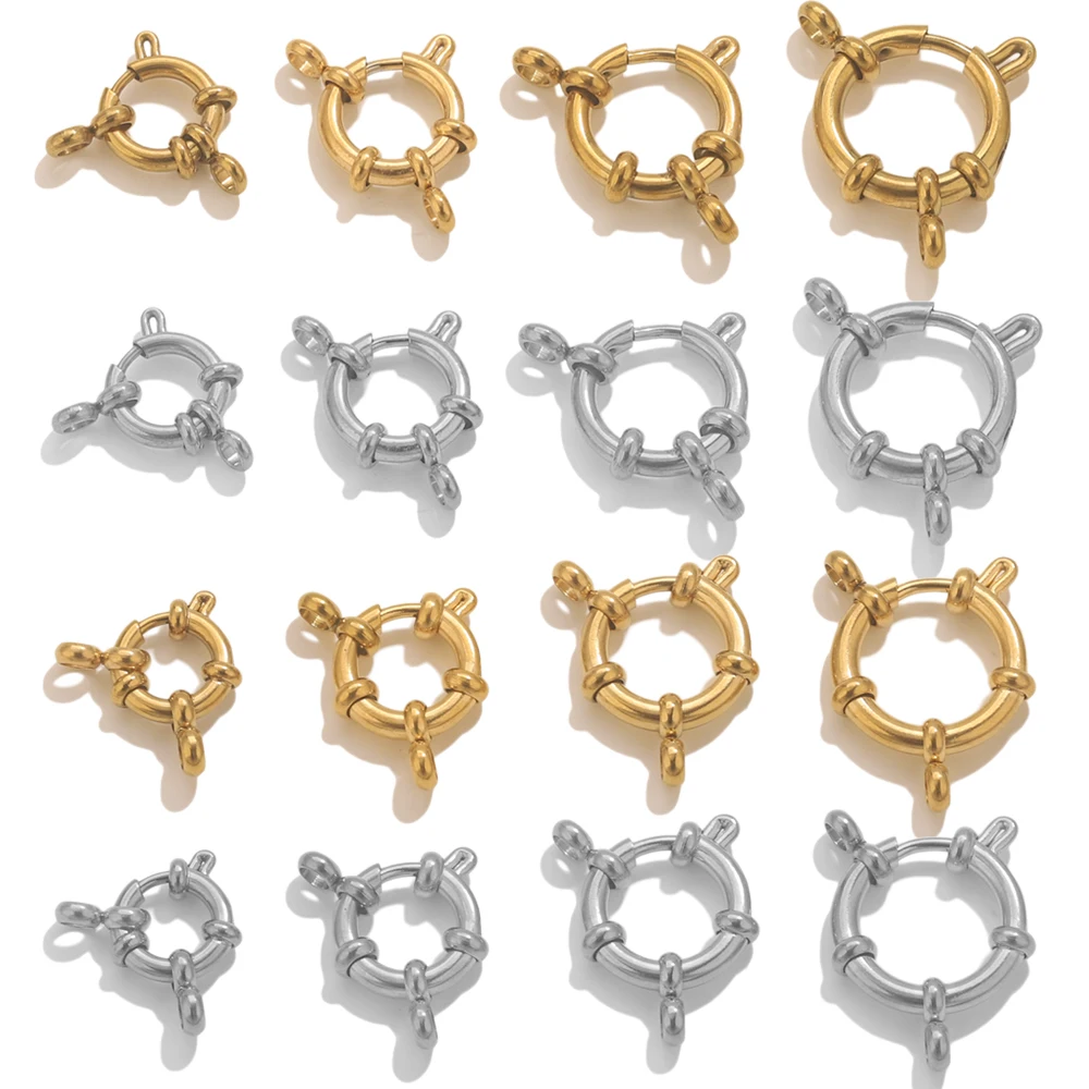 

4 шт., круглая пружинная застежка из нержавеющей стали для ювелирных изделий, разъемы, застежка-лобстер, сделай сам, ожерелье, браслет, принадлежности для изготовления аксессуаров
