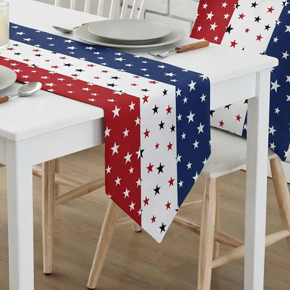 Shrink Resistant Table Runner American Independence Day Table Runner 4th of July Table Runner Patriotic Stars Stripes Decoration