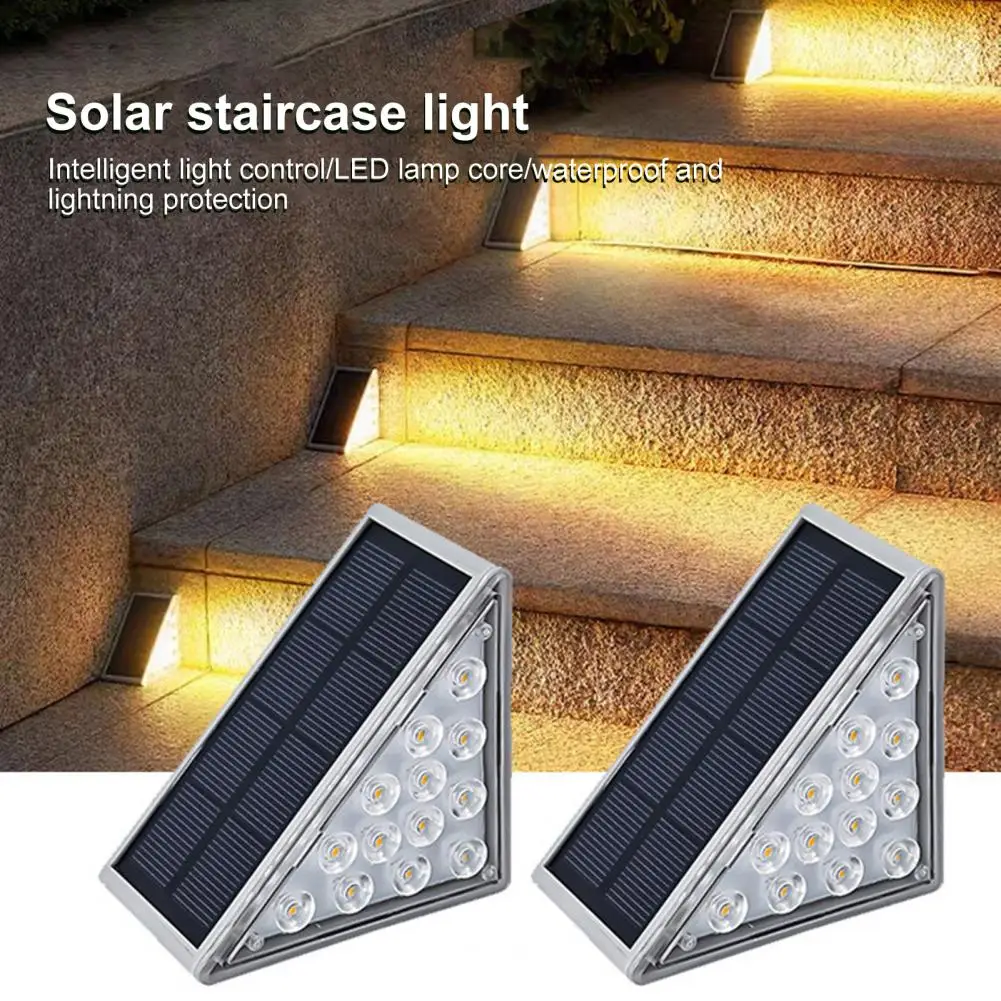 

6Pcs Solar Lamps Warm White Deck Stair Lights IP68 Waterproof For Steps, Stairs, Courtyards, Porches, Front Doors, Sidewalks