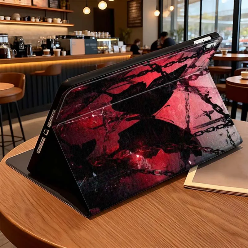 Golden Butterfly Art Pattern For iPad Pro mini Air 1 2 4 3 5 6 7 8gen 9gen 11 M2 M3 M4 6th 7th 10th 11th Gen 2025 Tablet Case
