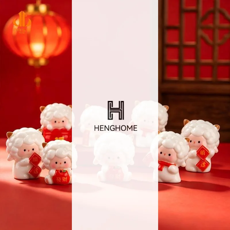 1/6Pcs Year of the Sheep Resin Ornament Spring Festival Mascot Miniature Chinese New Year 2027 Statue Home Party Desktop Orname