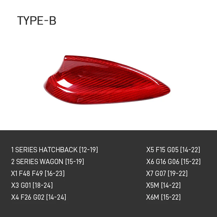 Real Carbon Fiber Car Shark Fin Trim Cover For BMW 1 2 3 4 5 7 Series X1 X3 F22 F30 F34 F80 F87 F32 F36 G11 G20 G12 G30 M2 M3 M4 image 3