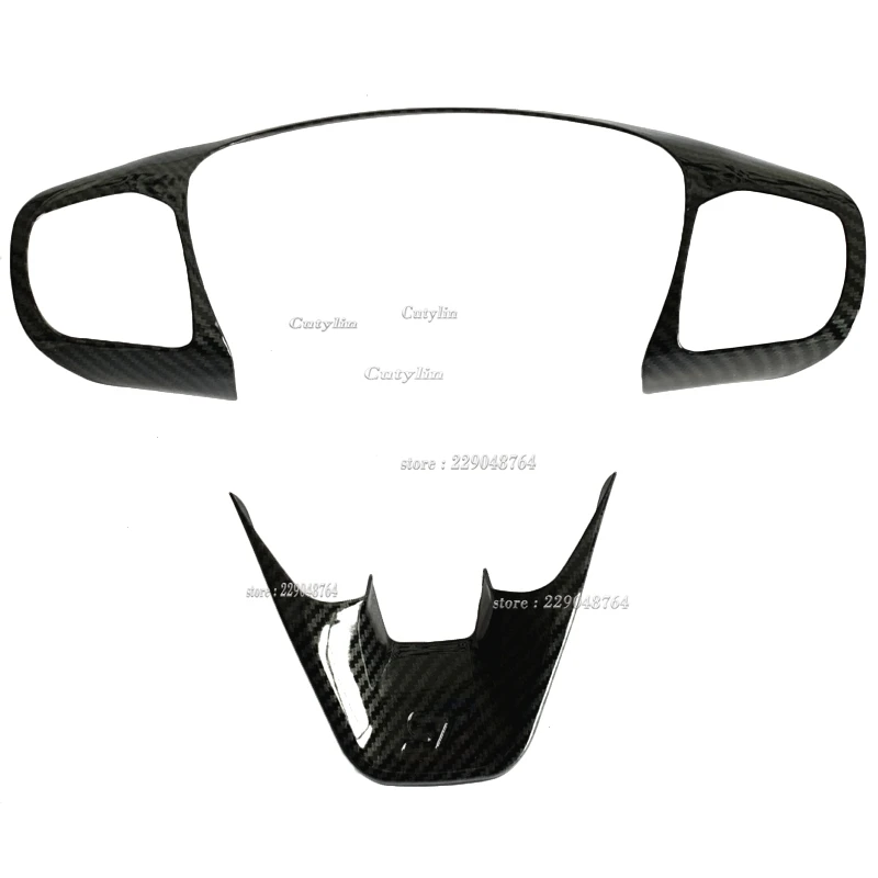 For Ford Fiesta MK8 2017 2018 Focus MK4 ST 2019 2020 Carbon Fiber Steering Wheel Cover Trims Stickers Car Accessories view 4
