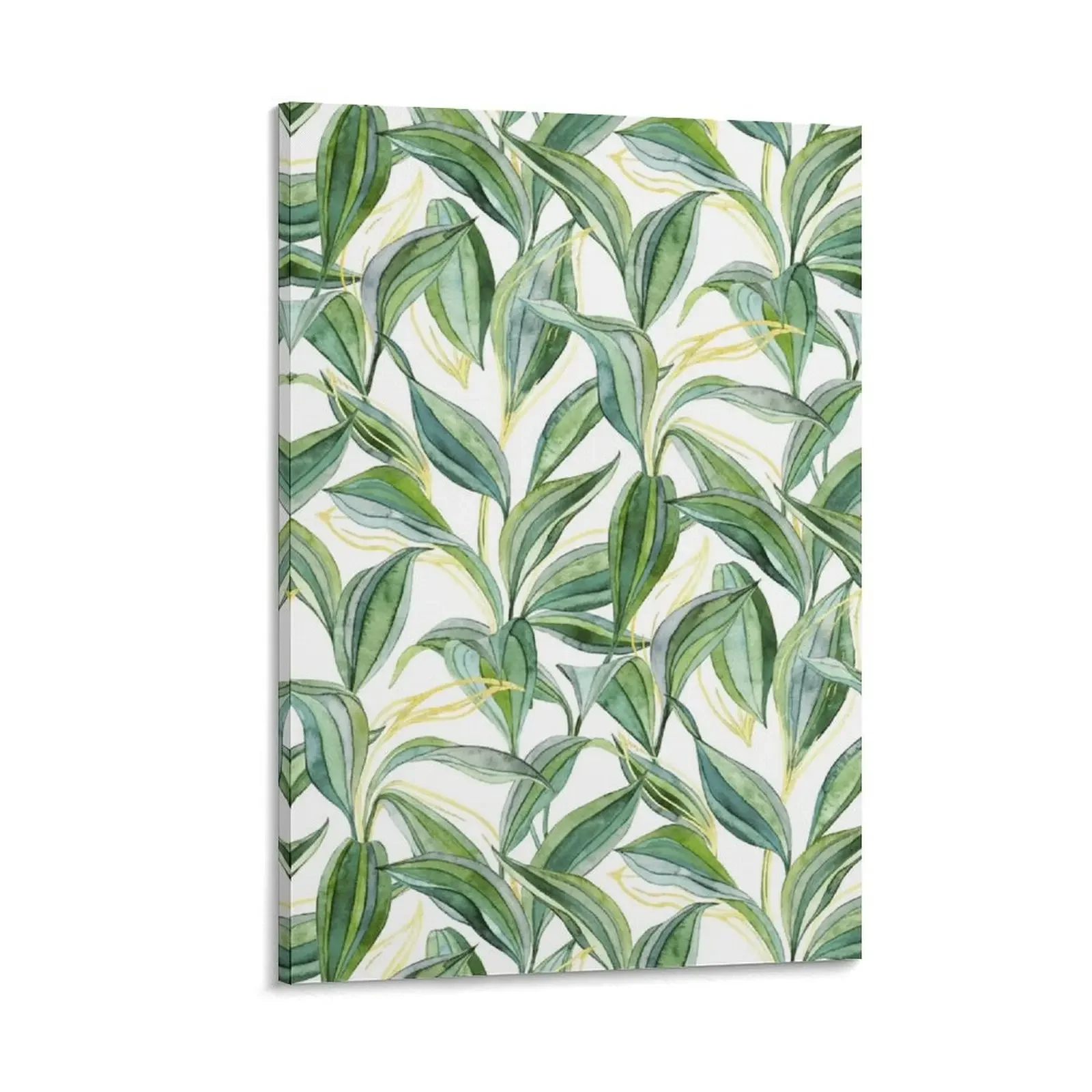 

Leaves + Lines in Gold, Green and White Canvas Painting room decorations posters for room home decor