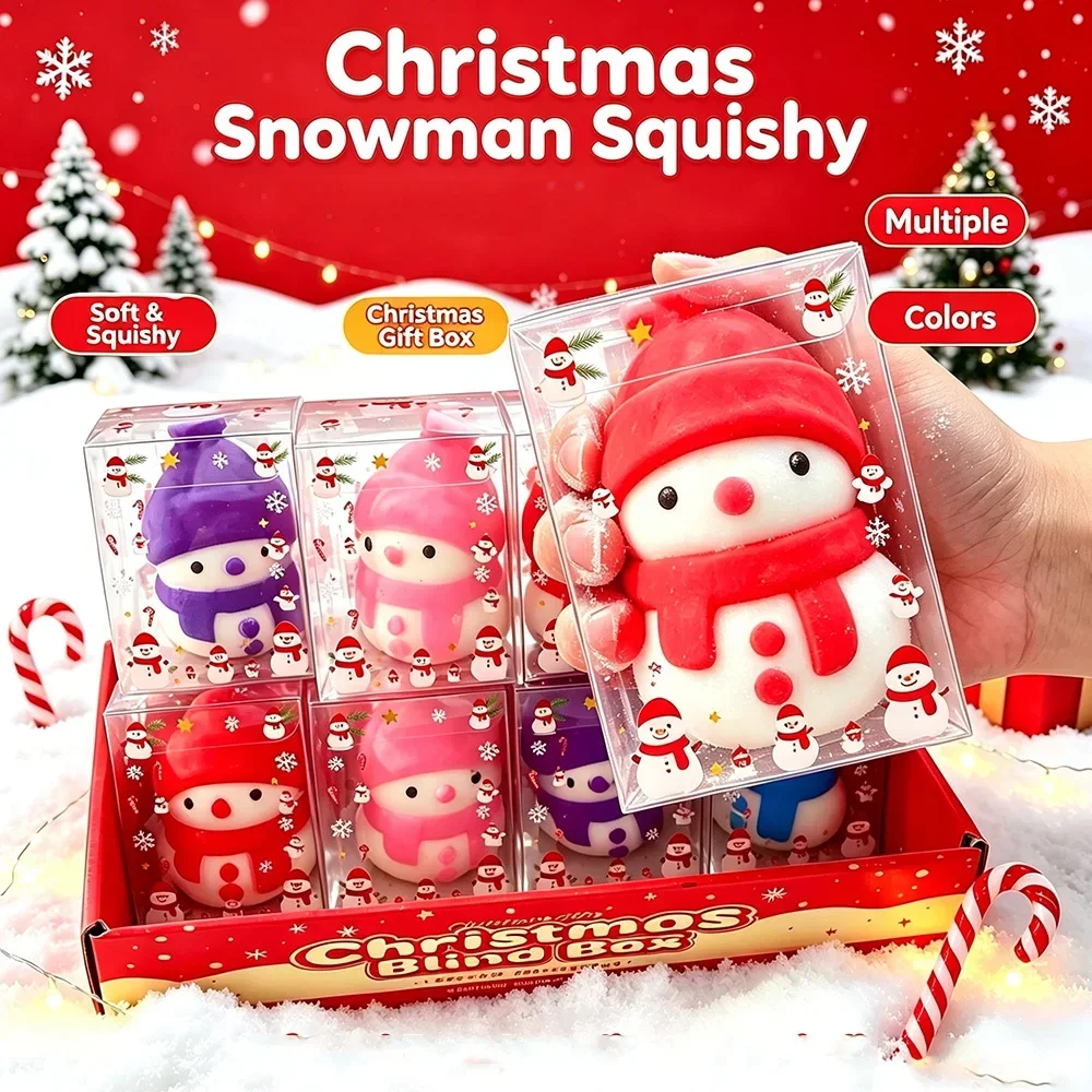 Christmas Snowman Stress Ball Relief Fidget Toys Soft Elastic Squeeze Toys Merry Christmas New Year Gift 2027 Desk Ornaments