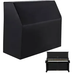 Heavy Duty 420D Upright Piano Cover Dustproof and Waterproof Oxford Cloth Piano Protector Black, Blocks Sunlight, Moistureproof