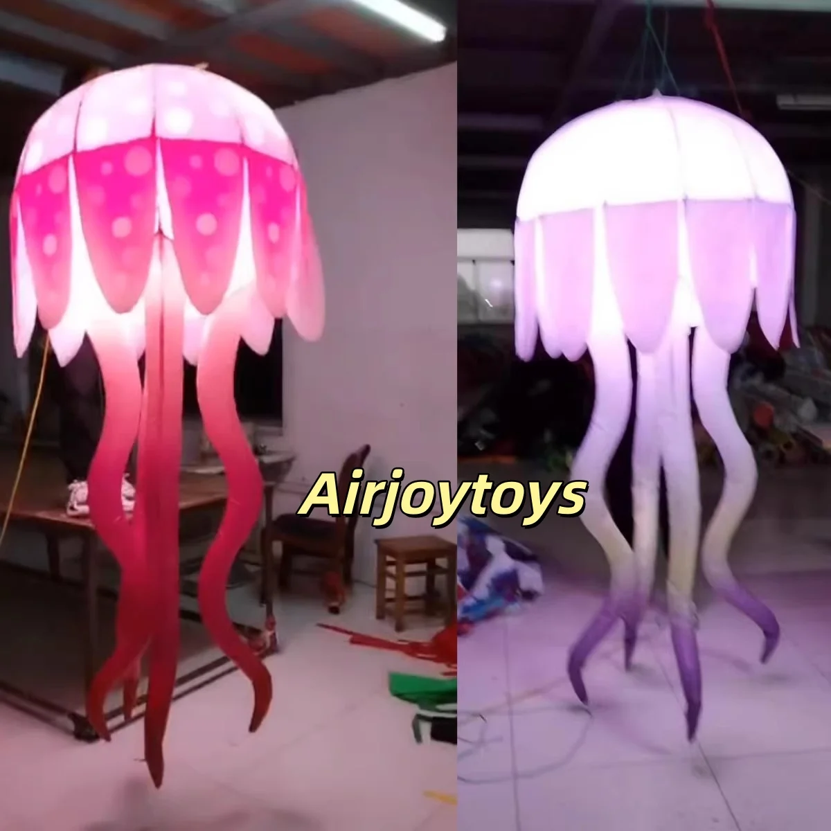 แมงกะพรุนเป่าลมเรืองแสงหลากสีสัน ไฟ LED ตกแต่งบาร์รูปดาว ของตกแต่งเวที โมเดลลม โคมไฟระย้า รับสั่งทำ