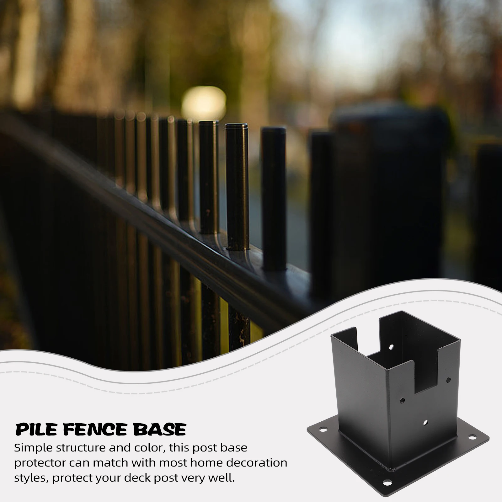 

Mailbox Post Protector Mailbox Post Protector Deck Railing Cover Black Metal Square FenceBracket Easy Install Sturdy Long Life