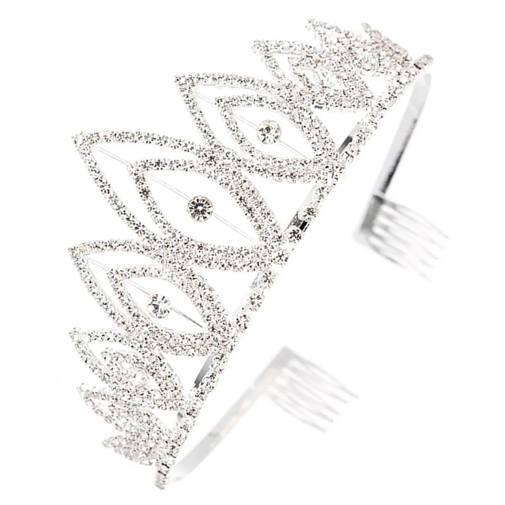

1Pcs Bride Crown Elegant Silver Rhinestone Headwear Party Wedding Hair Ornament for Women Ladies Bride Crown Headwear