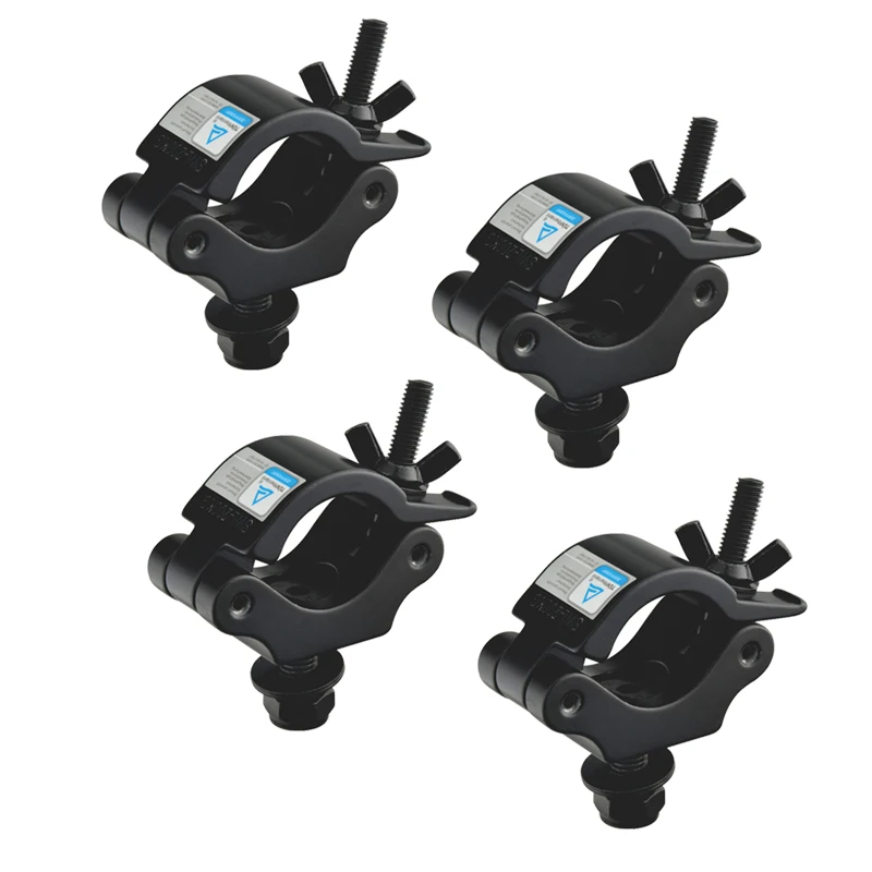 4pcs Aluminum Truss JR Clamp Safety Quick Rig Hook Stage Light Trigger Hook 32-35MM Eye Coupler for Fixture Heavy Duty 200KG