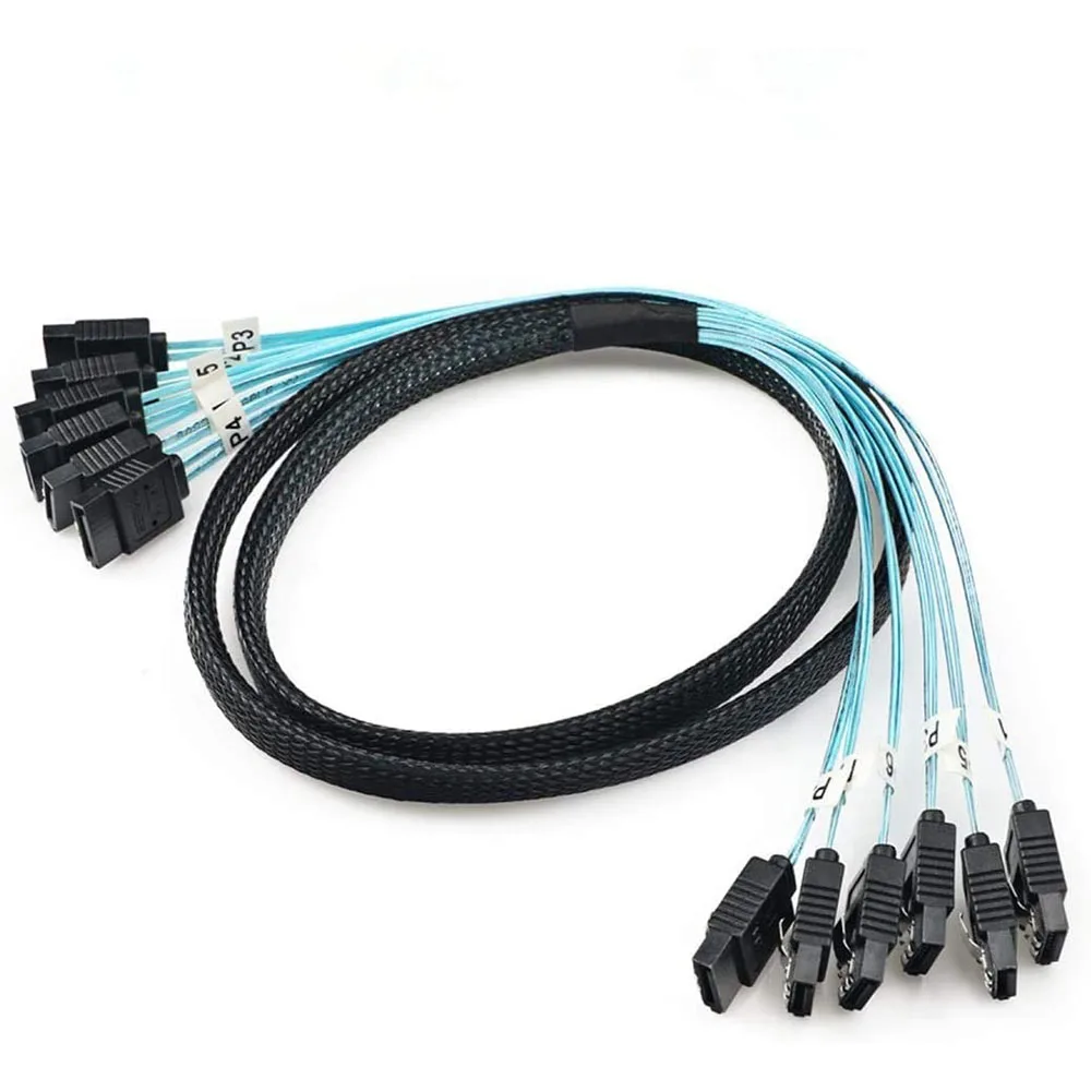 4/6 pcs/set Sata To Sata Cable 6 Ports/Set Date Cable 7 Pin Sata Sas Cable 6Gbps Sata To Sata HDD Cable Cord For Server Mining