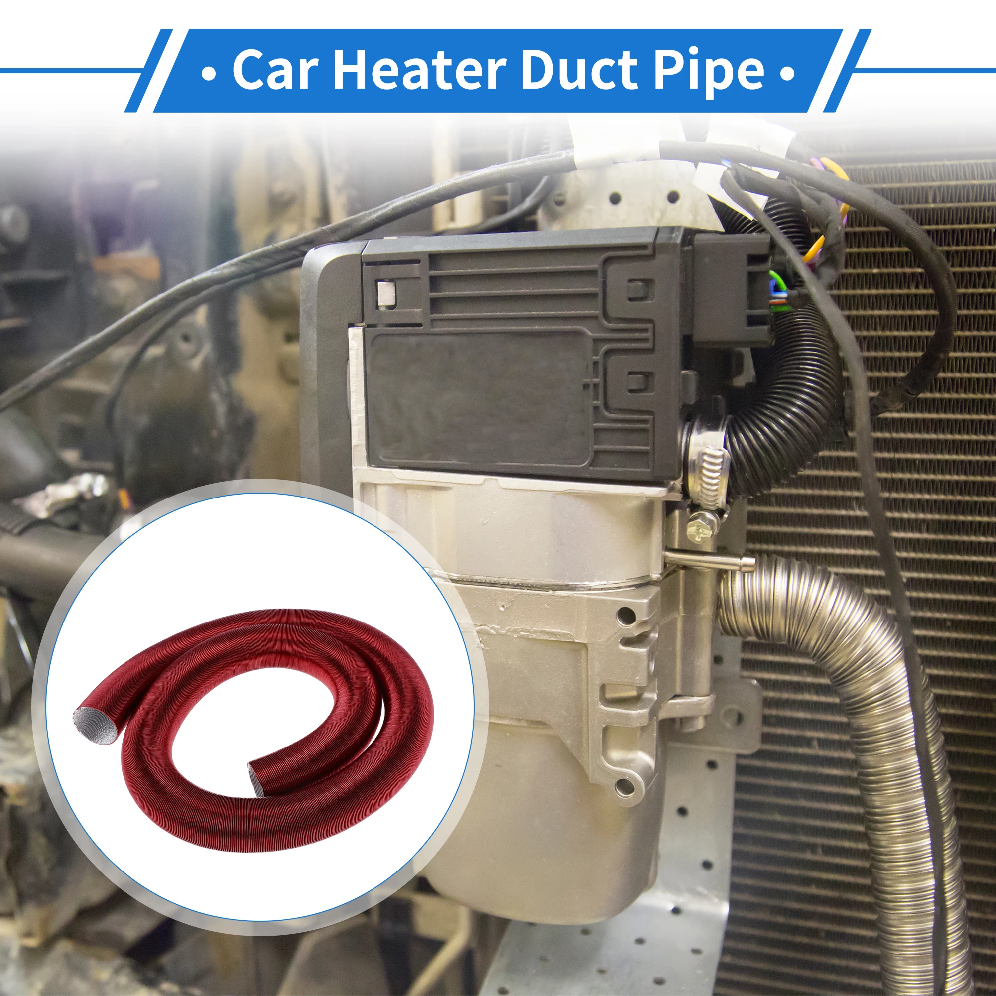 

UXCELL 42mm Dia 300cm Car Heater Duct Pipe Warm Air Ducting Hose for Diesel Heater Red