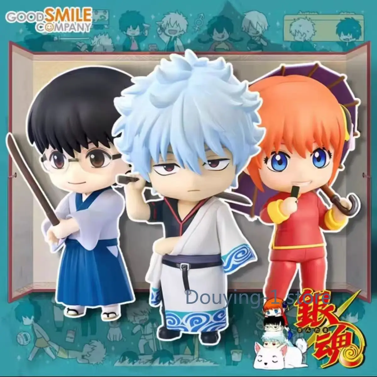 

Original GSC Clay Figure Gintama Gintoki Sakata Kagura Shinpachi Q-version Figure Collection Toy