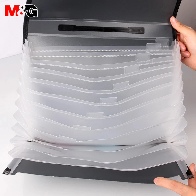 1pc プラスチック A4 ファイルフォルダードキュメントオーガナイザーレシートファイル拡張財布 13 ポケット紙幣フォルダー紙ホルダー事務用品