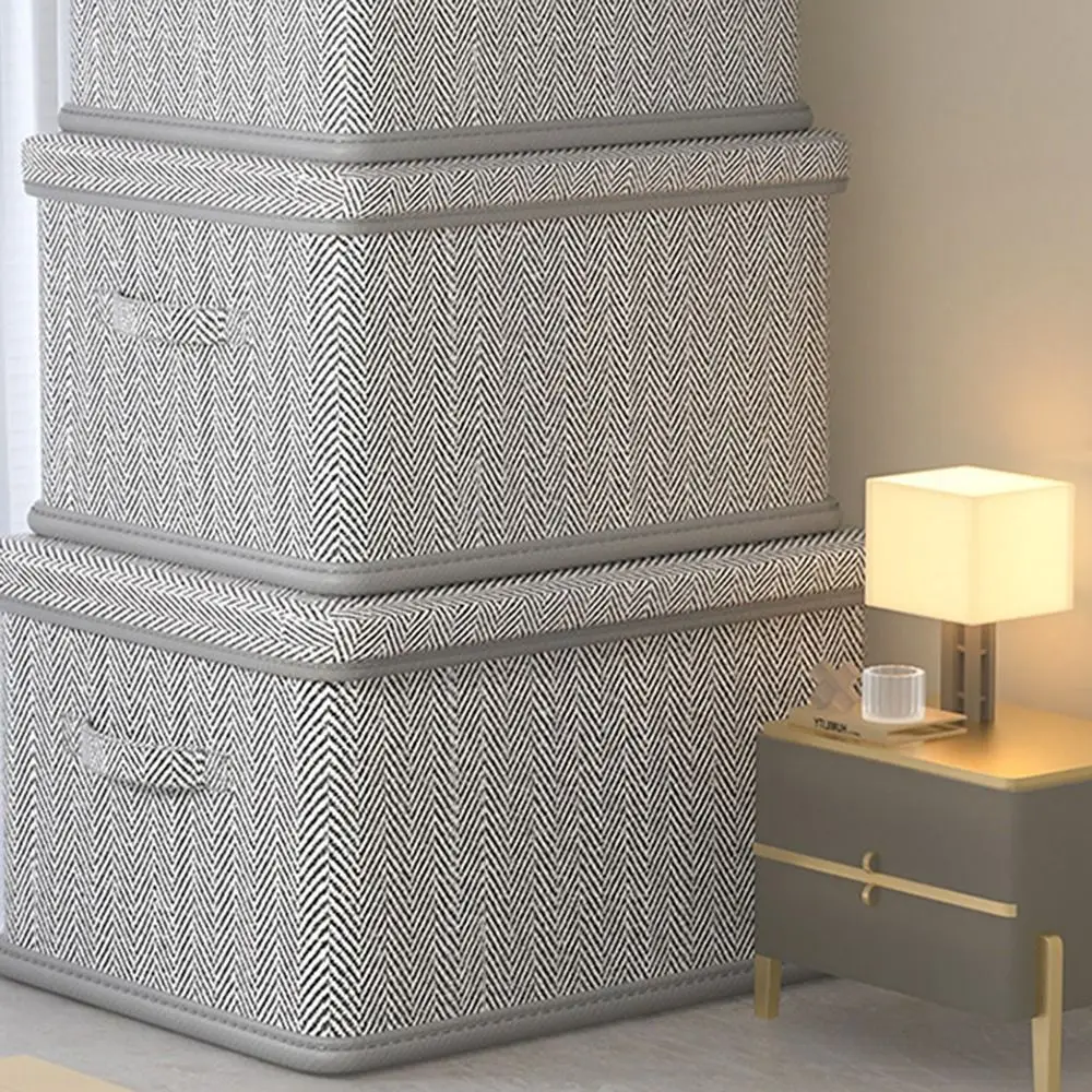 

Foldable Clothes Storage Box Large Capacity with Cover Underwear Storage Drawer Moisture-proof Pants T-Shirt Sweater Container